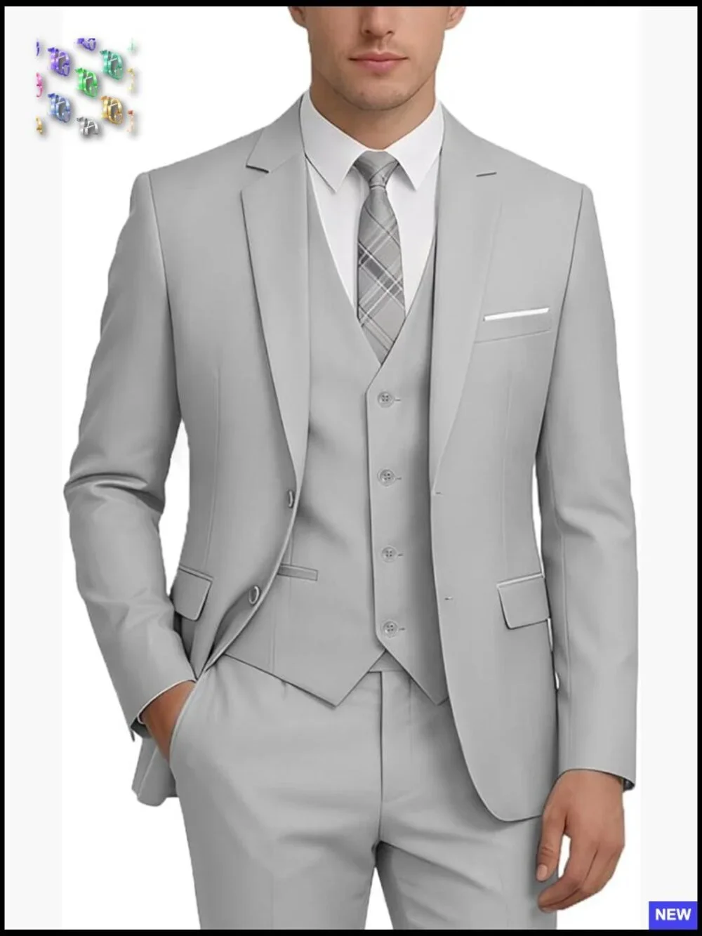 Slim Fit Three-Piece Suit Formal Business Tuxedo Wedding Prom Groom